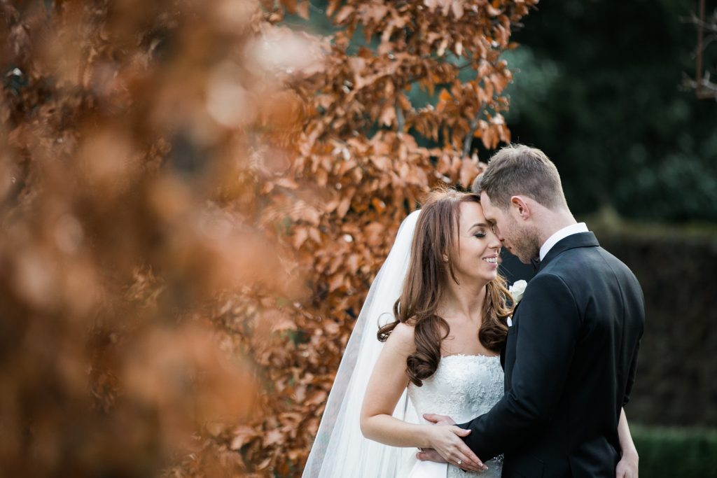 Black tie wedding at Carlowrie Castle in Edinburgh, Scotland by UK Fine Art Wedding Photographer.