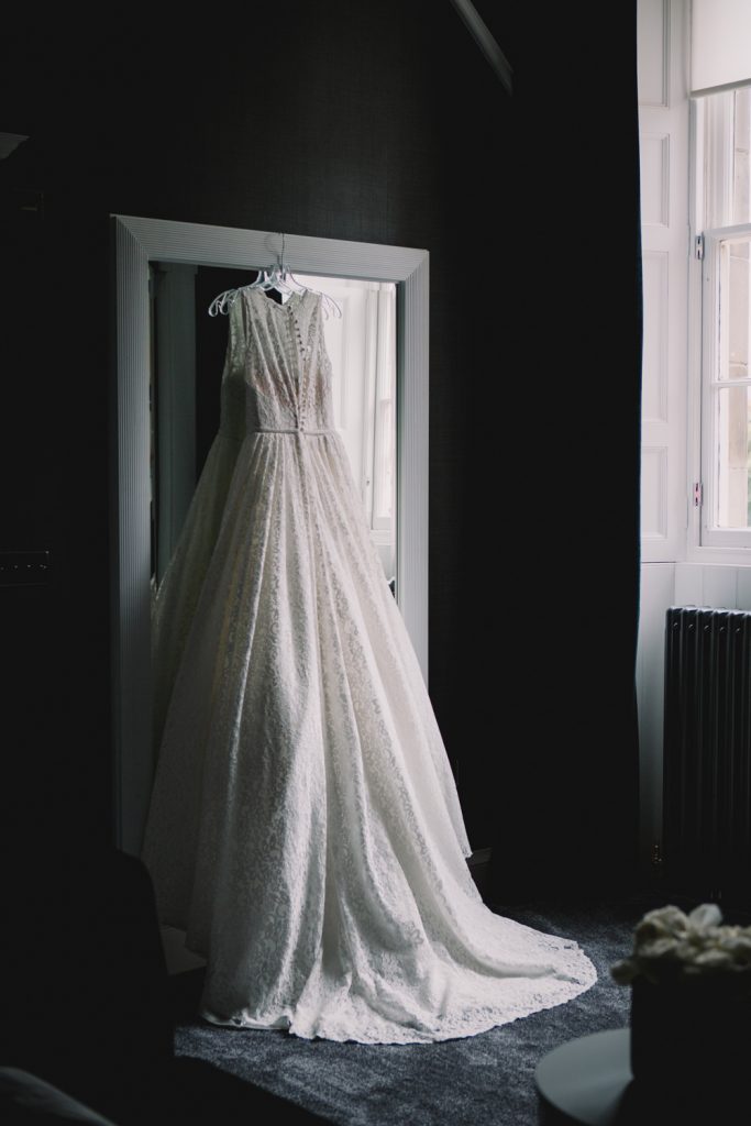 Scottish Castle Wedding at Carlowrie Castle Edinburgh featuring a Caroline Castigliano wedding dress.