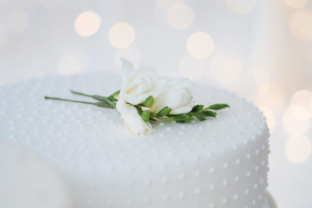 Wedding cake at Carlowrie Castle, Edinburgh, Scotland