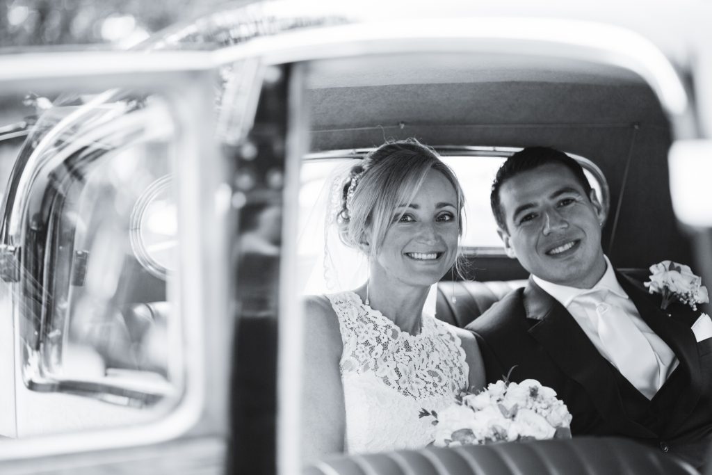 Black and white wedding photos of bride and groom at Carlowrie Castle, Edinburgh photo