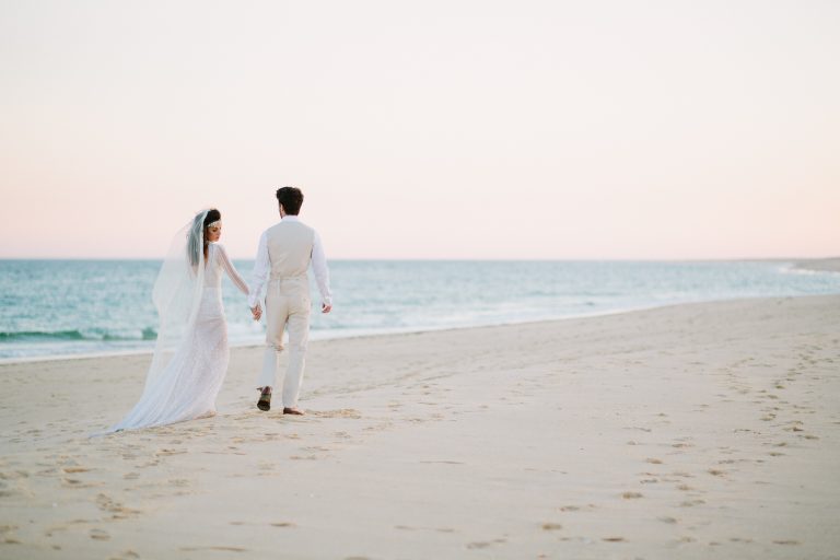 Fine Art Destination Wedding Photographer based in Cheshire in the UK featuring bride and groom portraits on the beach.
