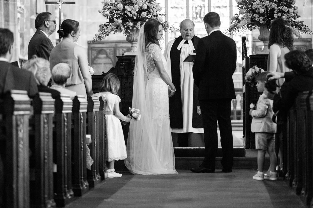 Documentary wedding photography at Acton church in Nantwich photo