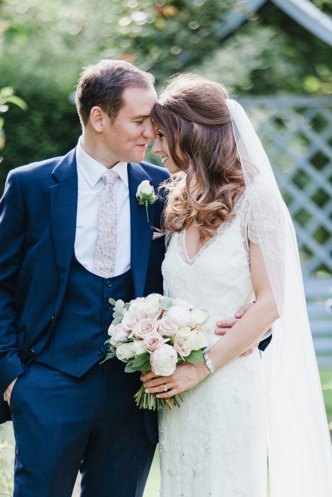 Elegant bride in Jenny Packham at a Dorfold Hall wedding