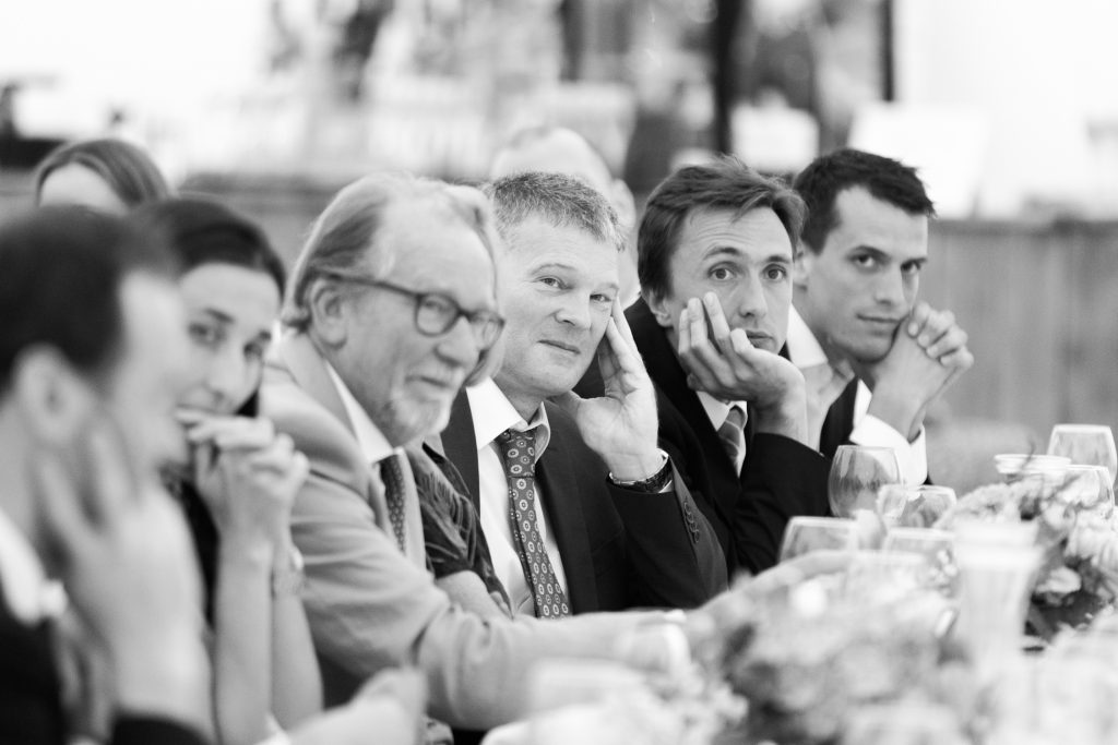 Candid shots of speeches at wedding at Dorfold Hall in Cheshire.