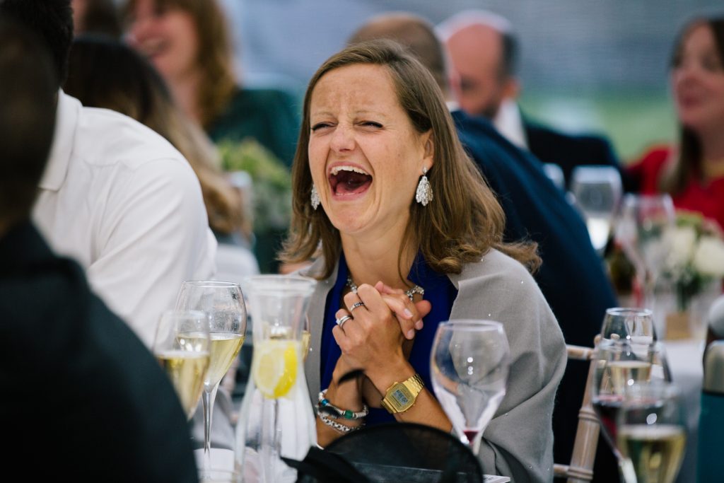 Speeches in the sperry tent at Dorfold Hall wedding in Cheshire