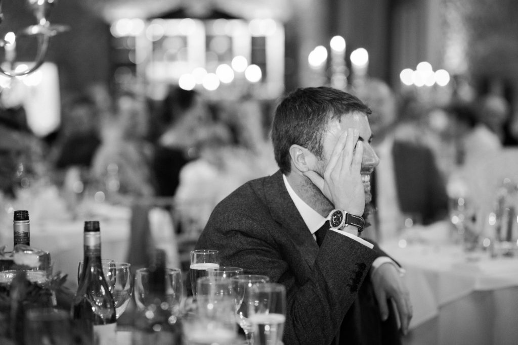 Black and white documentary wedding photography by UK Cheshire wedding photographer.