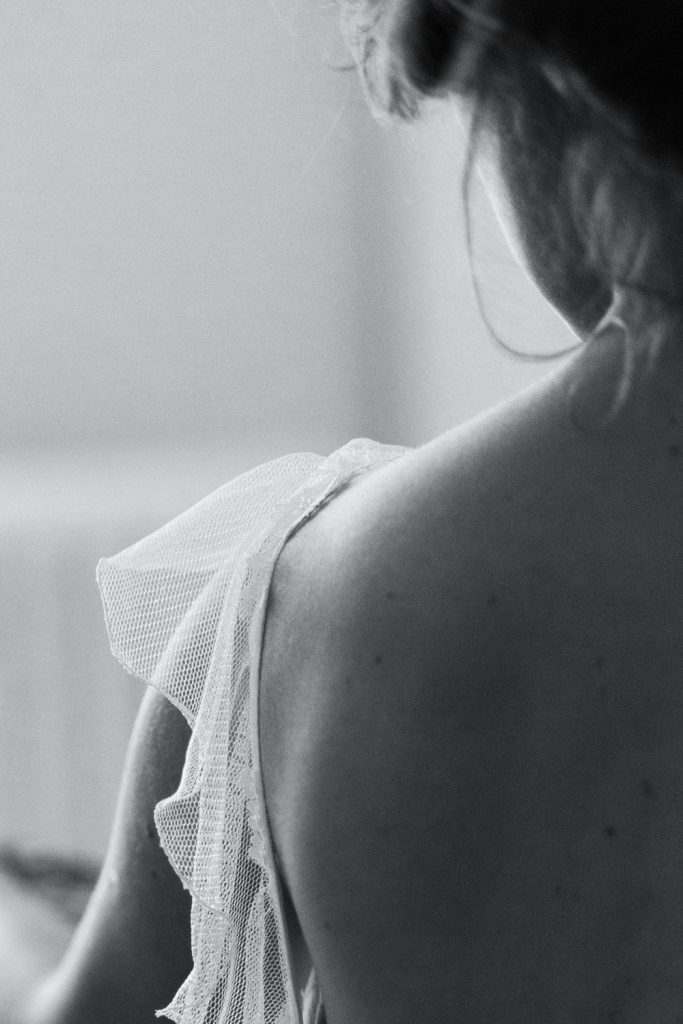 Wedding dress detailing by fine art wedding photographer based in the UK