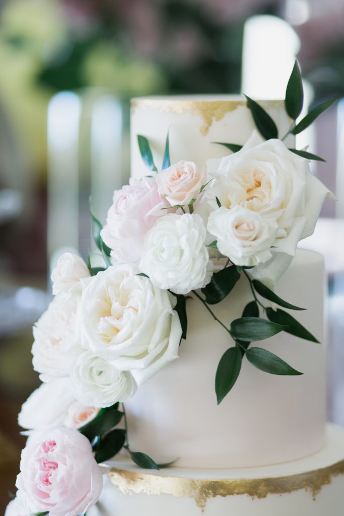 Wedding cake inspiration from Amerton Cakes. Gold leaf wedding cake captured by Staffordshire wedding photgrapher Jade Osborne Photography.
