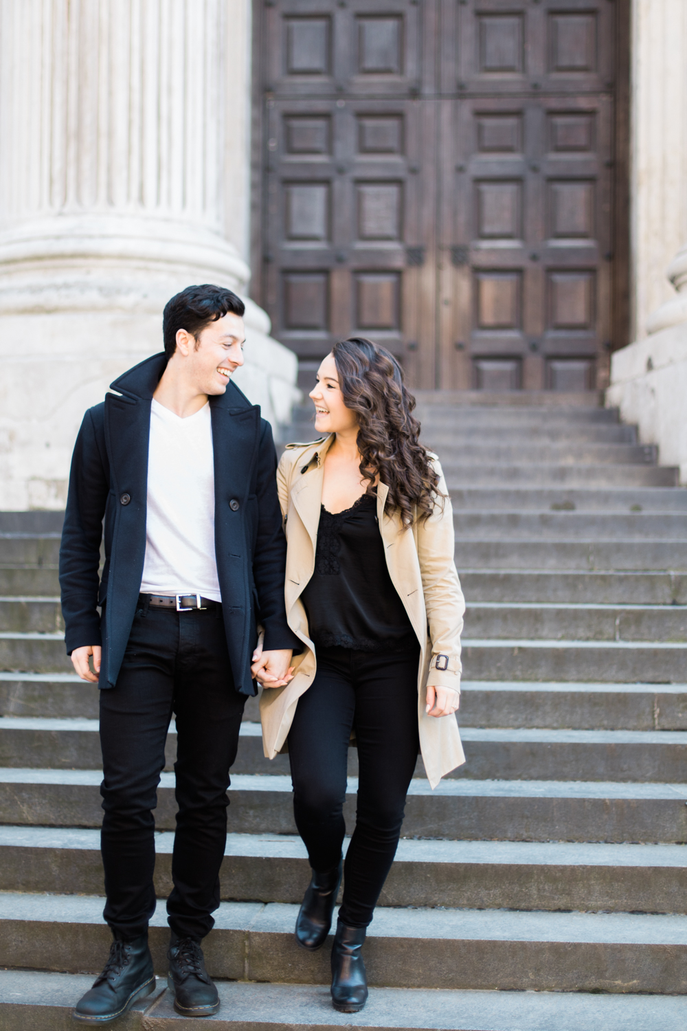 London Spring Engagement Session around St Paul's Cathedral in a fine art photography style.
