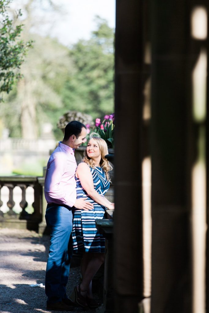 Engagement photography by Cheshire based wedding photographer Jade Osborne Photography at Trentham Gardens in Staffordshire.