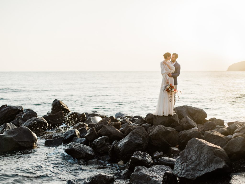 Fine Art Wedding Photography at a destination beach wedding in Santorini.