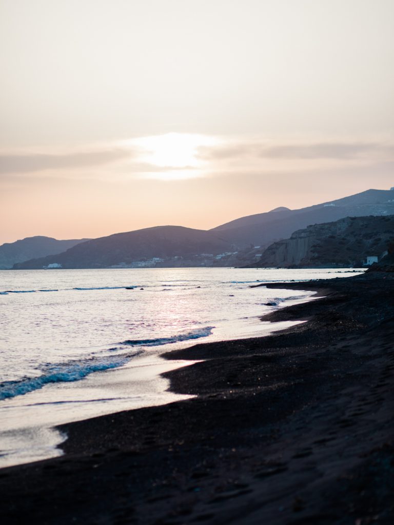 Sunset at Santorini Beach Wedding