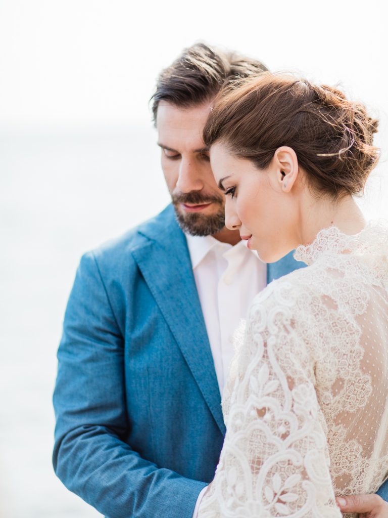 UK Fine art wedding photographer featuring beach wedding in Santorini