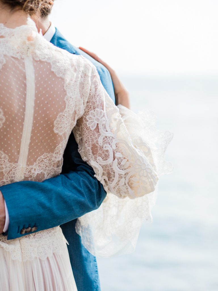 Wedding dress for a beach wedding details by destination wedding photographer based in the UK
