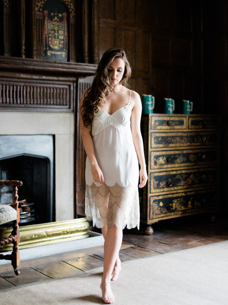 Bridal Boudoir inspiration shoot at Dorfold Hall wedding venue in Cheshire and featuring Shell Belle Couture honeymoon lingerie.