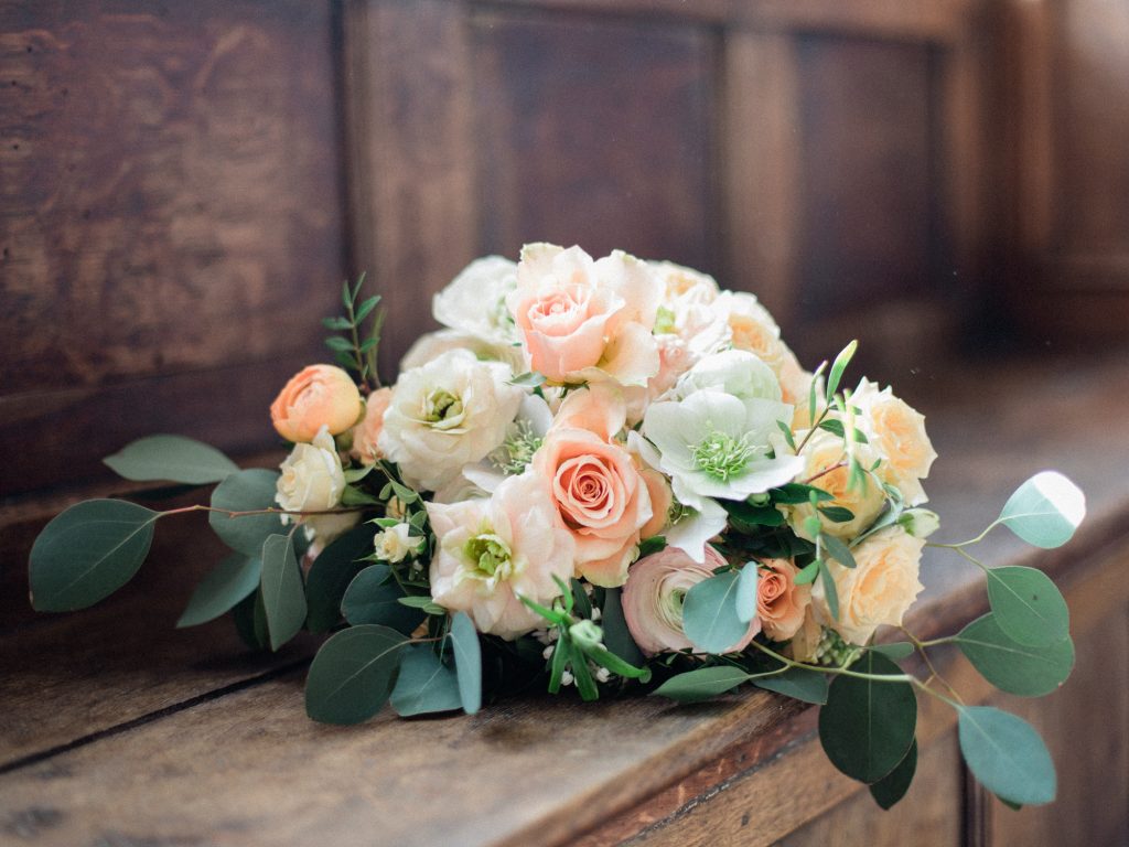 Bridal bouquet photographed by UK Fine Art Wedding Photographer for an inspiration shoot at Dorfold Hall in Cheshire.