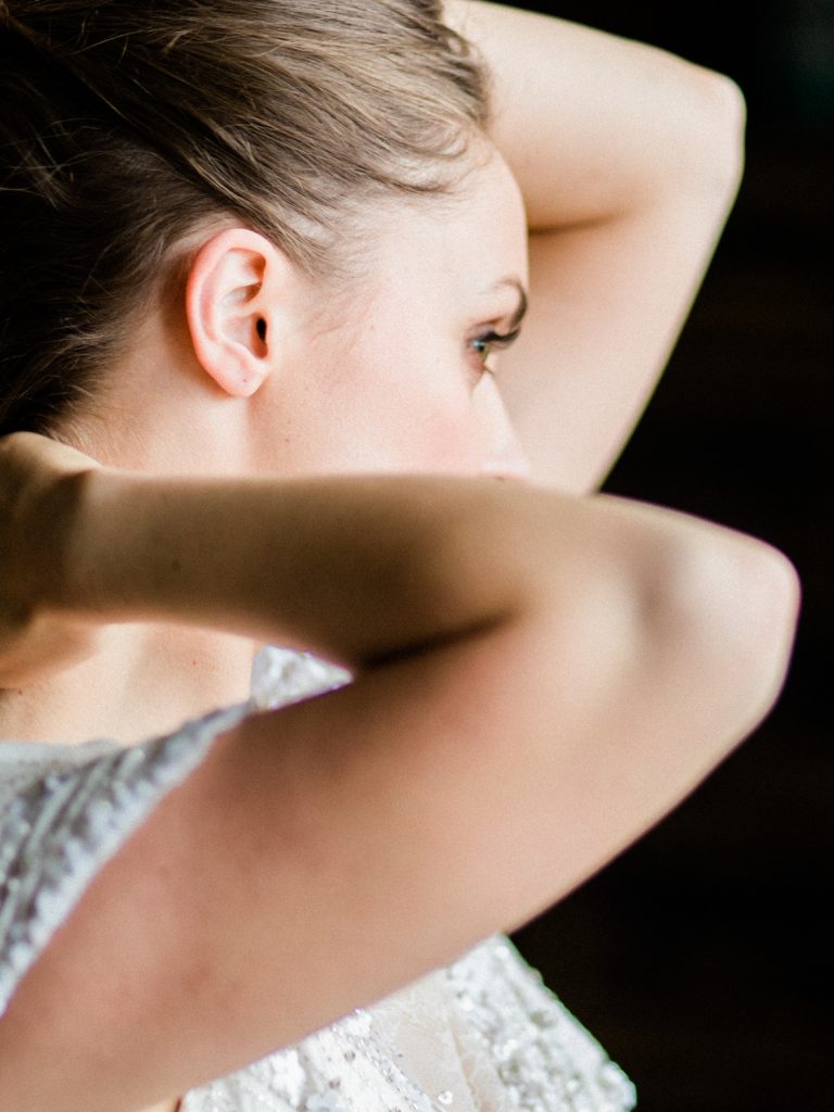 Bridal preparation at Dorfold Hall by fine art wedding photographer based in the UK.