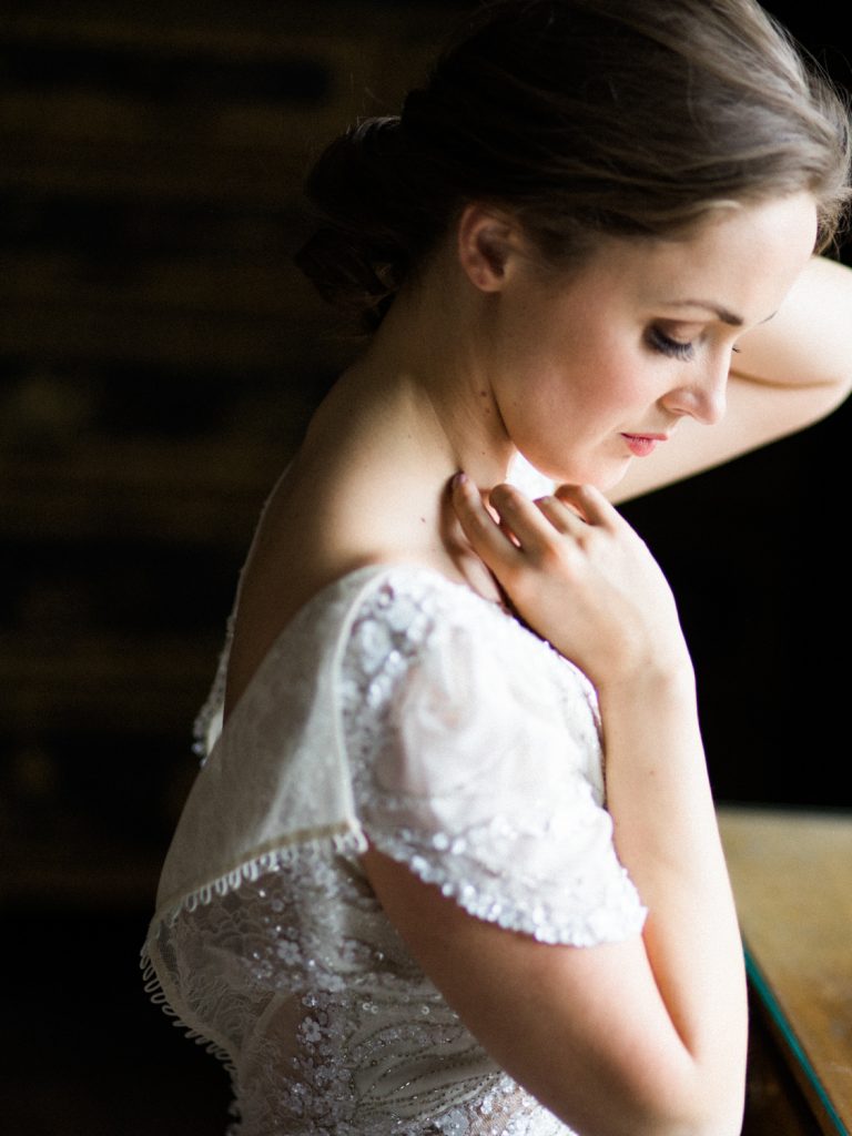 Bridal portrait at Dorfold Hall by fine art wedding photographer based in the UK.