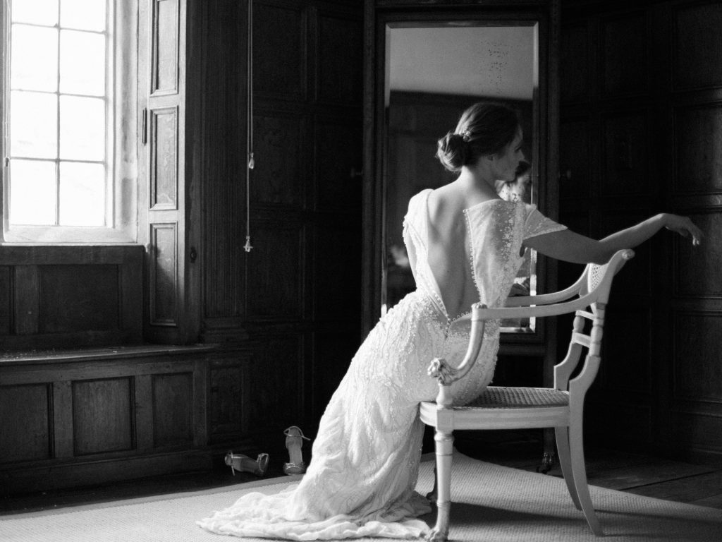 Bridal portrait for an elegant and intimate inspiration shoot at Dorfold Hall wedding venue in Cheshire.