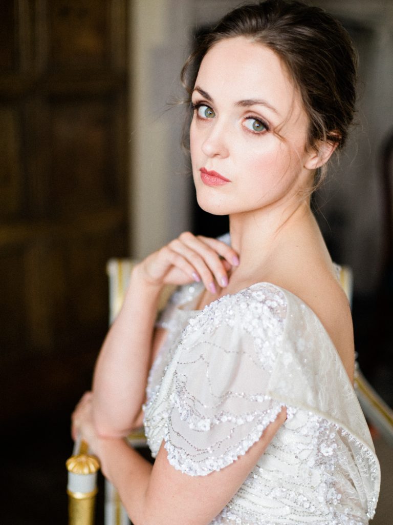 Bridal portrait for an elegant and intimate inspiration shoot at Dorfold Hall wedding venue in Cheshire