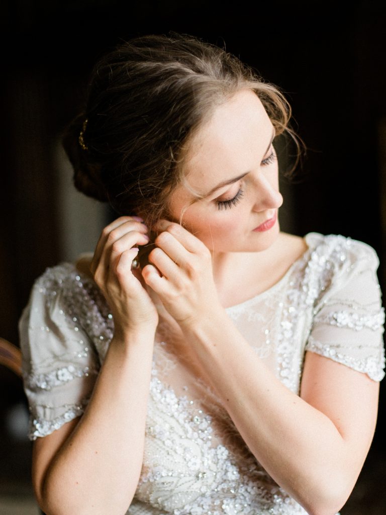 Bridal portrait for an elegant and intimate inspiration shoot at Dorfold Hall wedding venue in Cheshire