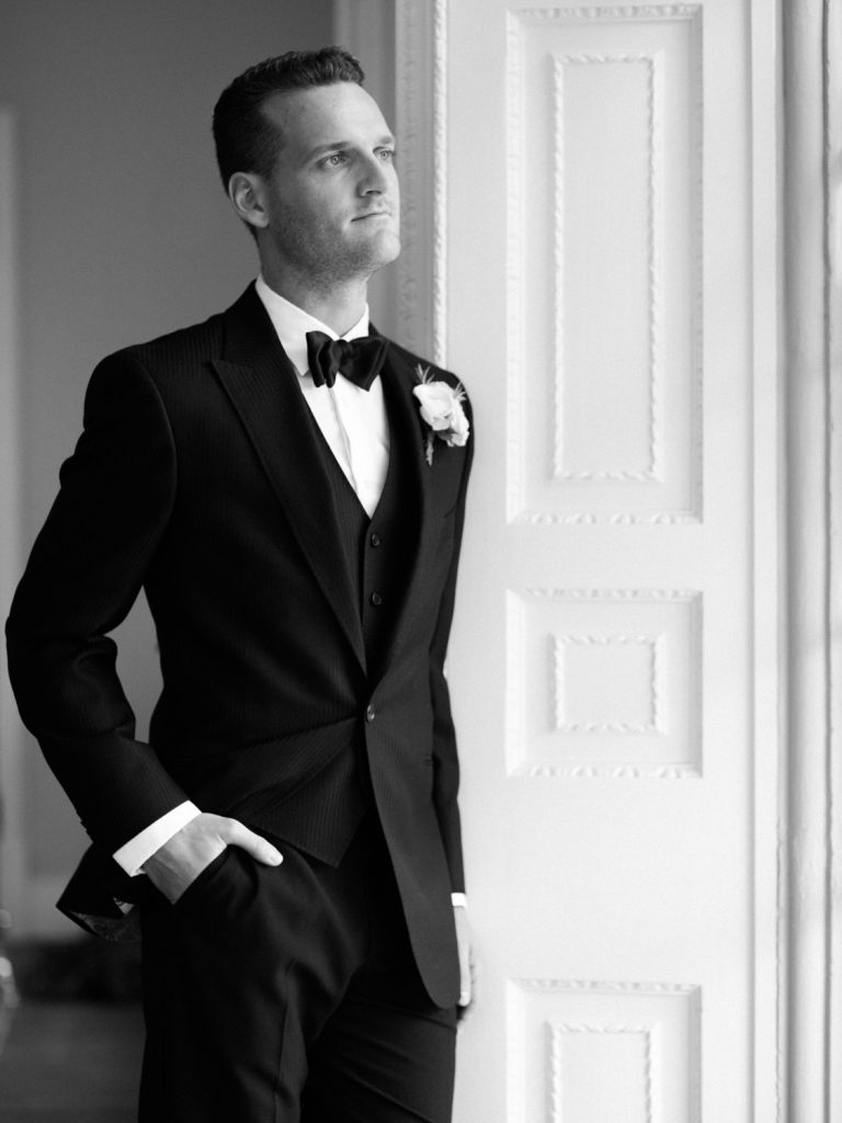 Black Tie wedding inspiration at Dorfold Hall in Cheshire. A country house venue in the UK