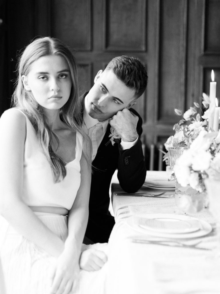 Black and white fine art wedding photographer in the UK.