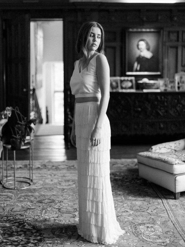 Black and white fine art wedding photography at luxury wedding venue.