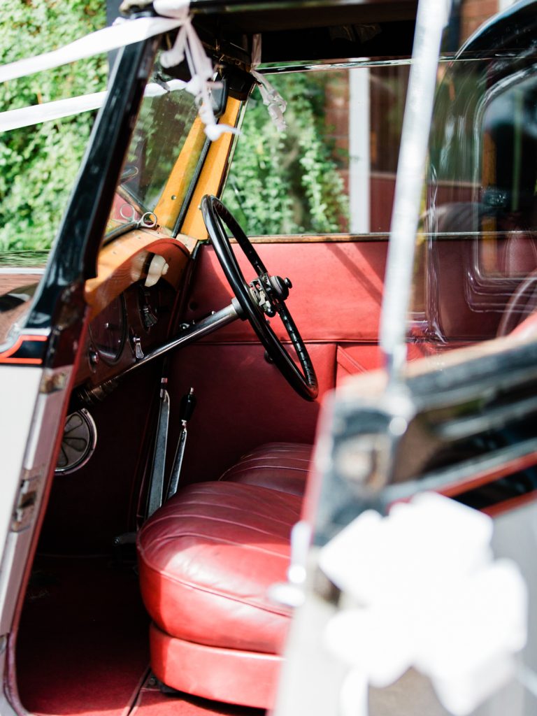 Vintage wedding cars for a country mansion wedding in the UK