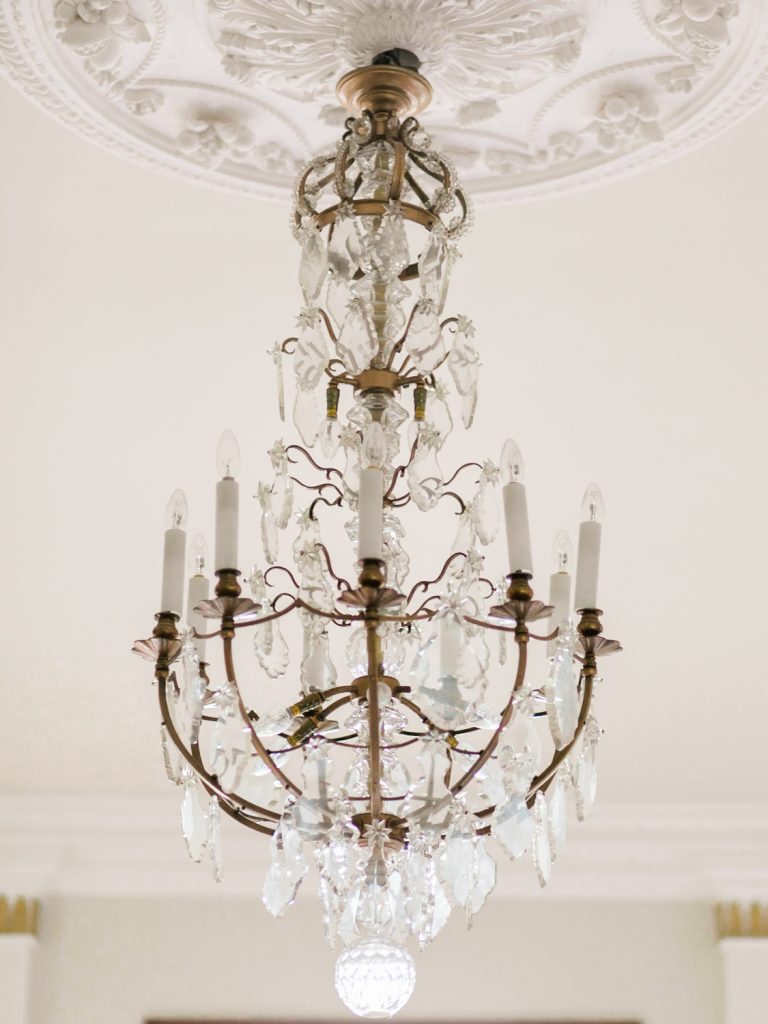 Chandelier detail for a luxury Fine Art Wedding in the UK