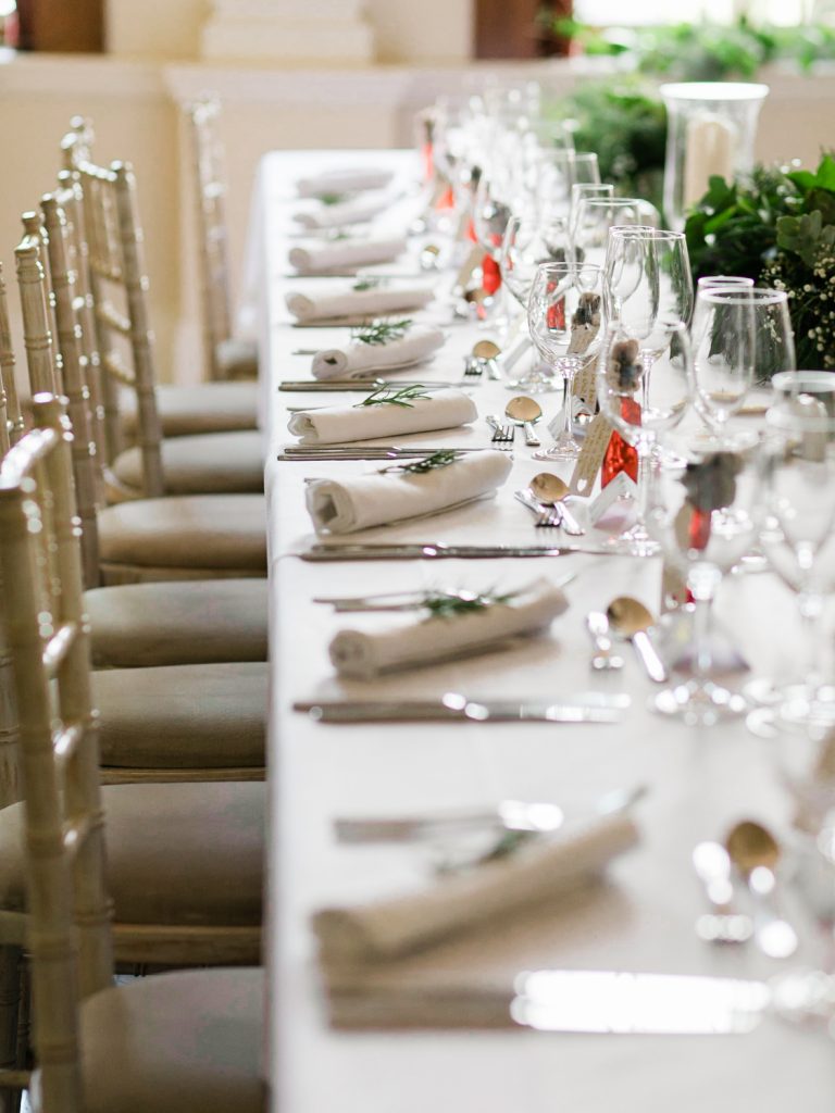 Wedding table details for country house wedding by UK Fine Art Wedding Photographer