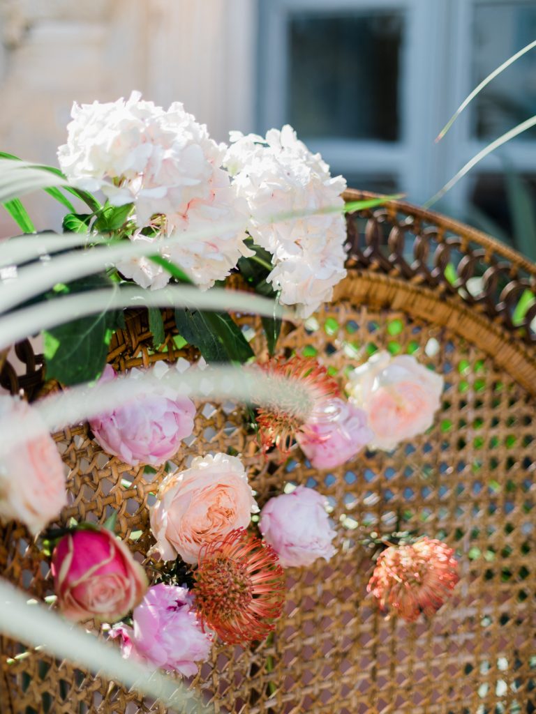 Foliage and coral for an editorial shoot in Santorini