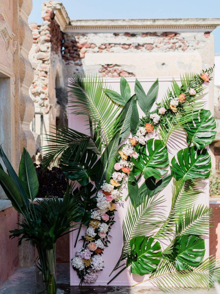 Foliage and coral for an editorial shoot in Santorini
