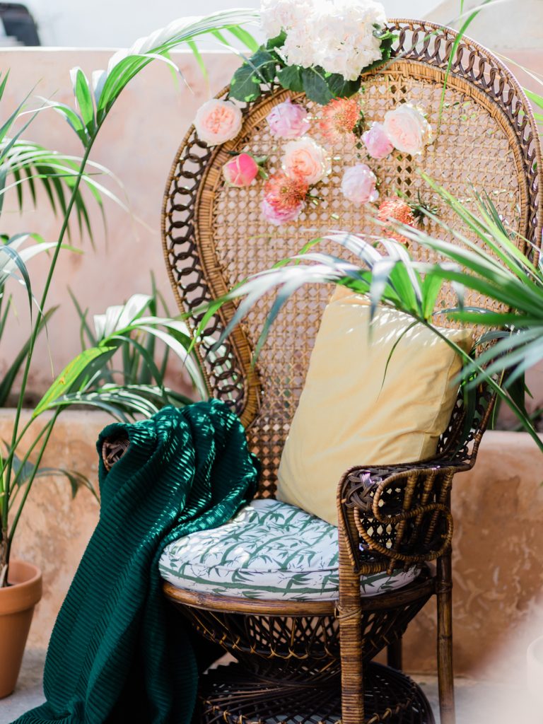 Foliage and coral for an editorial shoot in Santorini