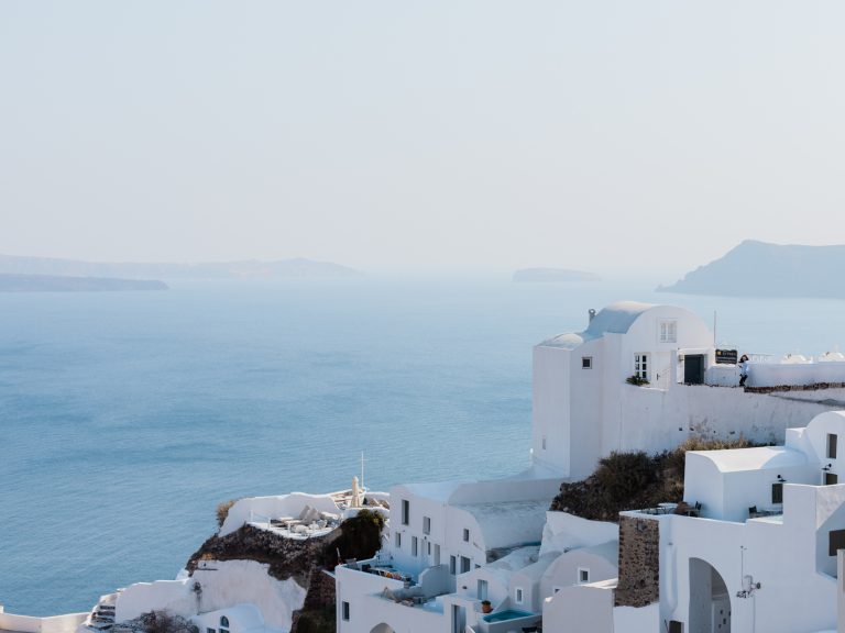 Blue and white of Oia in Santorini