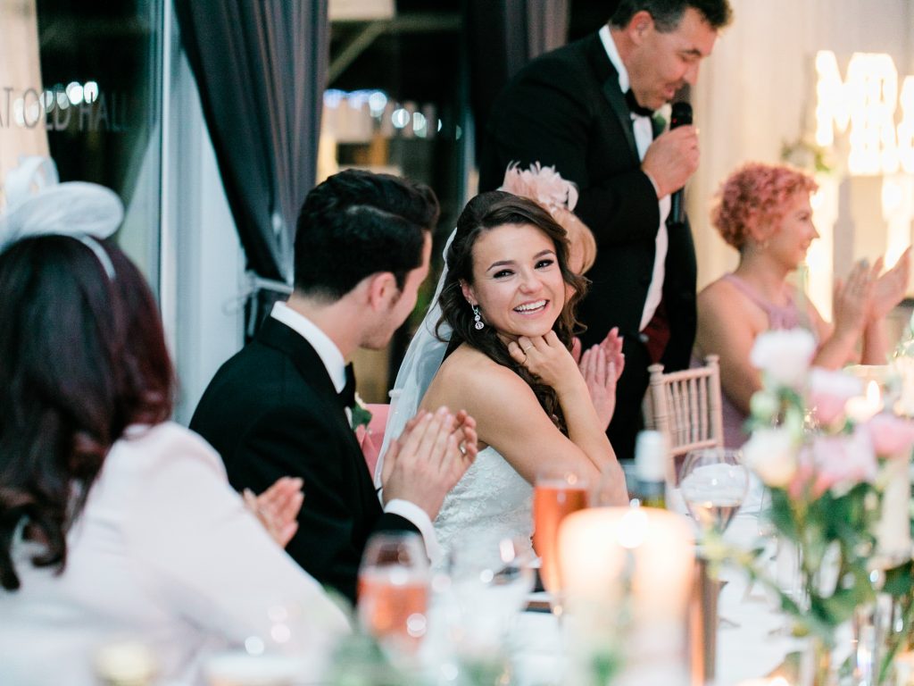 Candid, documentary wedding photography. Speeches at Events at The Old Hall in Chester -photo