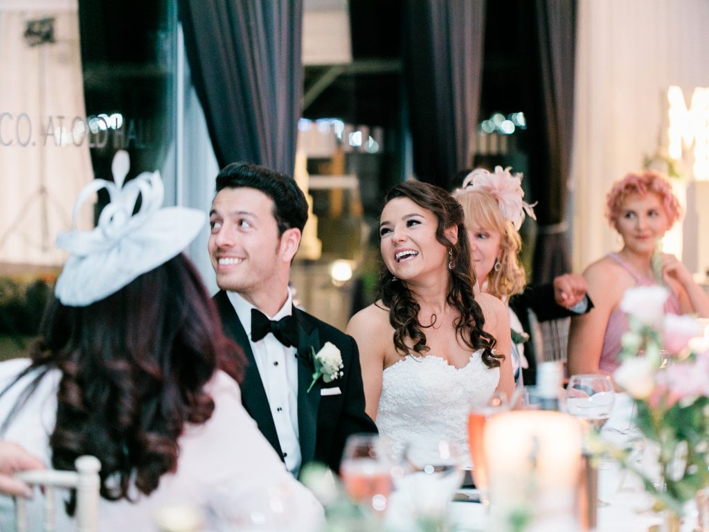 Romantic and elegant wedding photography. Groom's speech at The Old Hall in Chester -photo