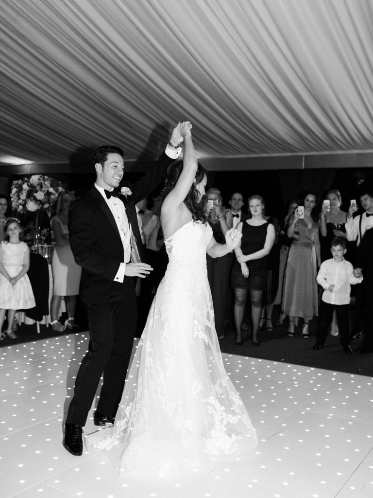 ride and groom first dance by Cheshire wedding photographer