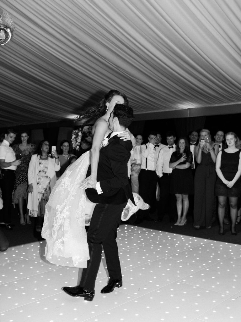 ride and groom first dance by Cheshire wedding photographer