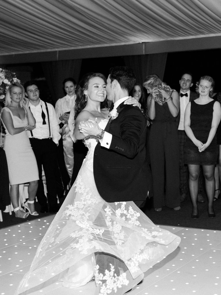 ride and groom first dance by Cheshire wedding photographer