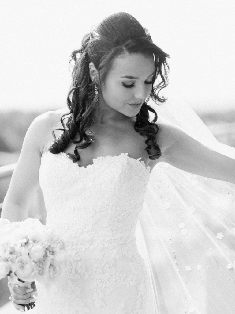 Elegant portrait of bride by Chester wedding photographer - photo