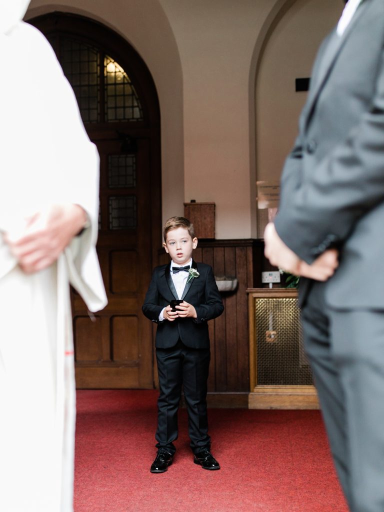 Ring bearer at Wedding at St Werburgh's Church in Chester - photo