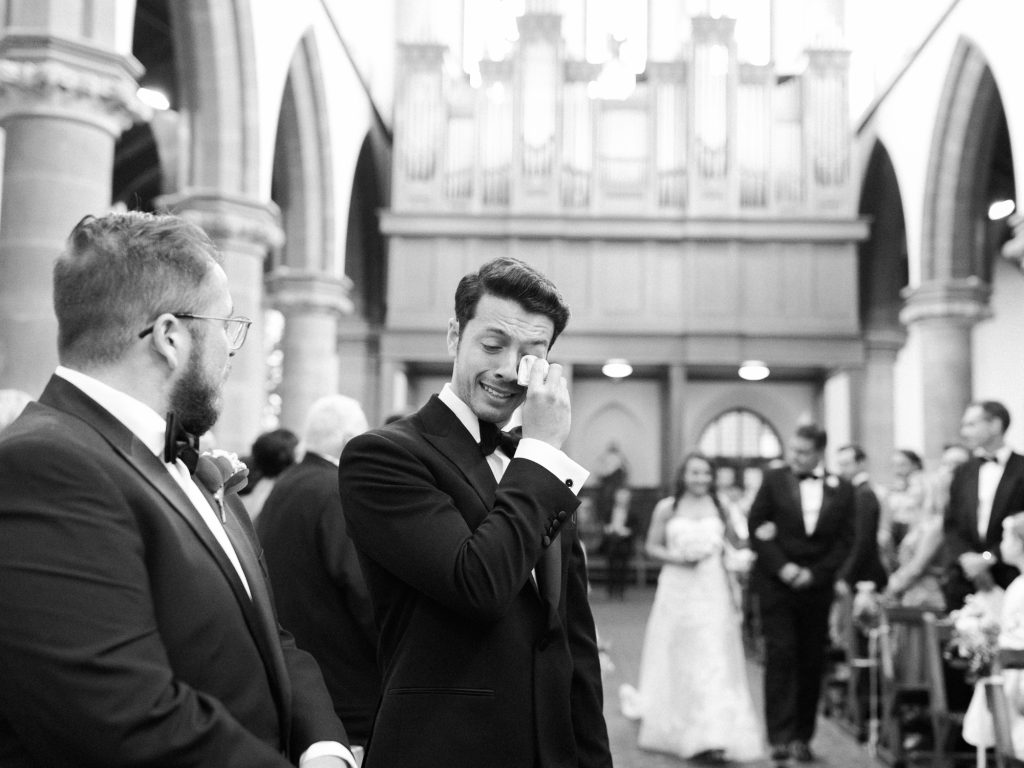 Ceremony at Wedding at St Werburgh's Church in Chester - photo