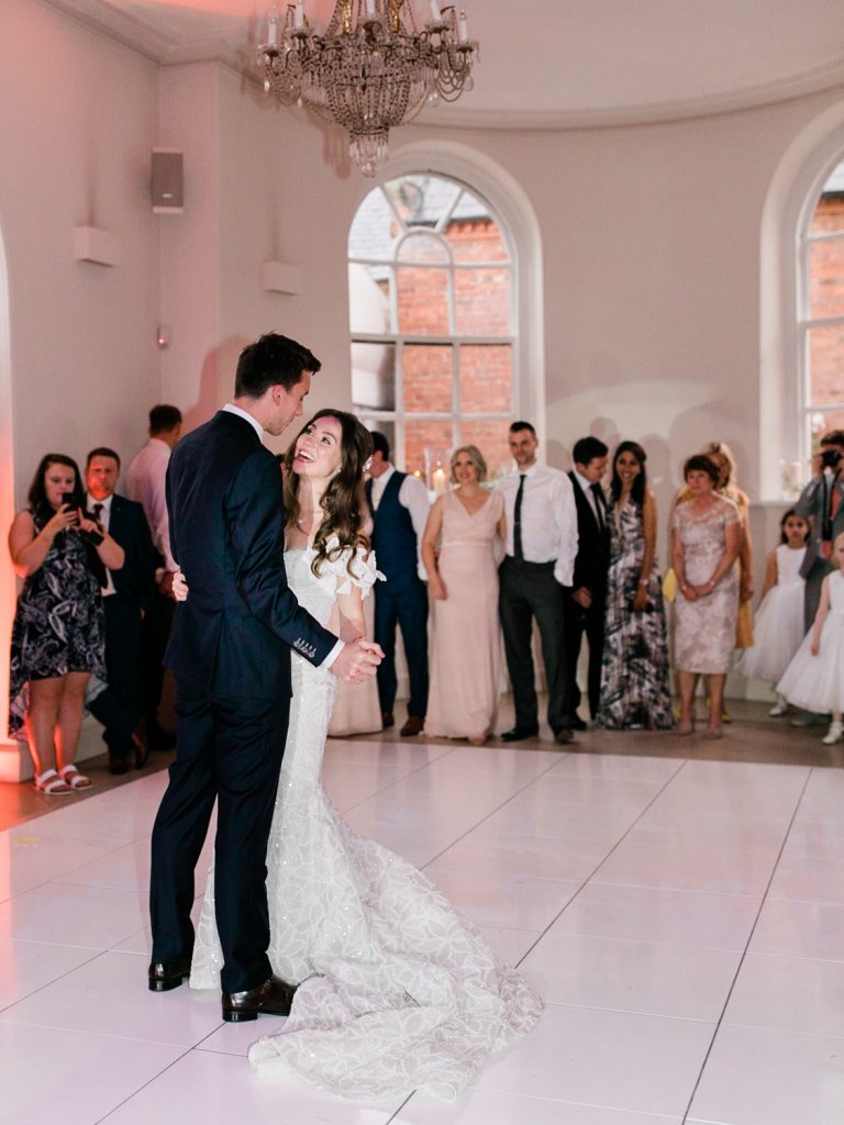 Cheshire wedding photographer featuring first dance at Iscoyd Park.