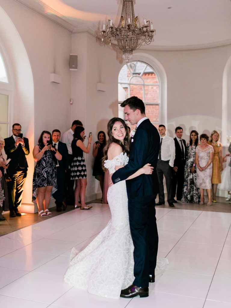Wedding couple's first dance at Iscoyd Park