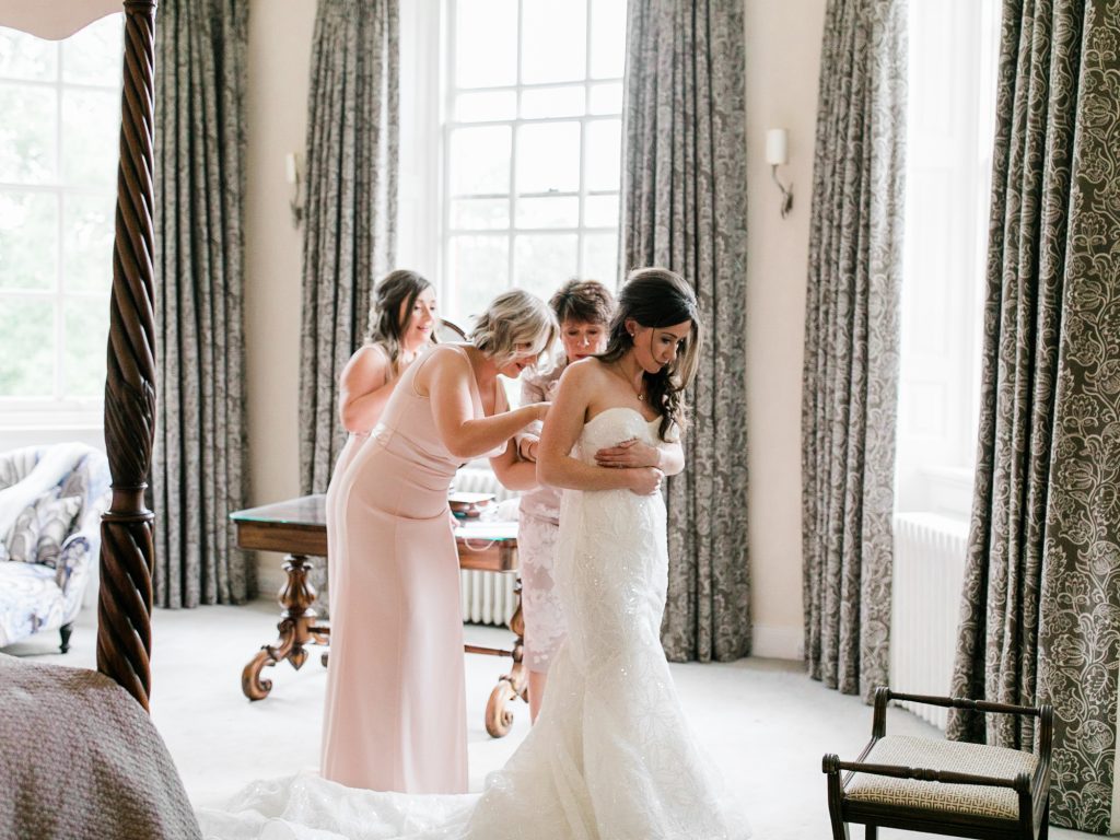 Bridal preparations at Iscoyd Park 2019 wedding photo