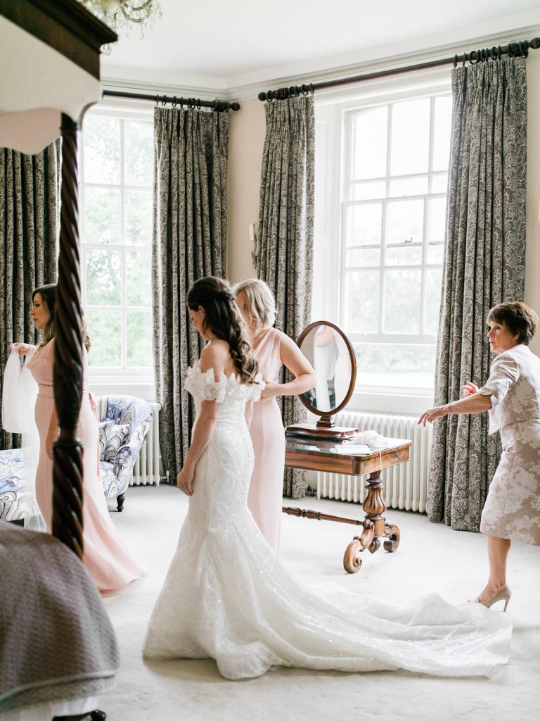 Bridal preparations at Iscoyd Park 2019 wedding photo