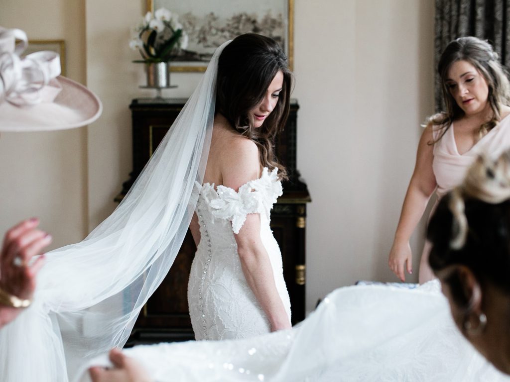 Bridal preparations at Iscoyd Park 2019 wedding photo