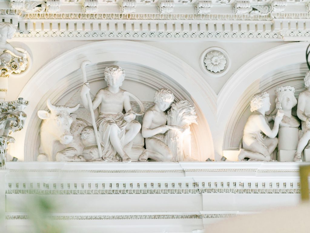 Plasterwork detail of the Corinthian Club wedding venue in Glasgow