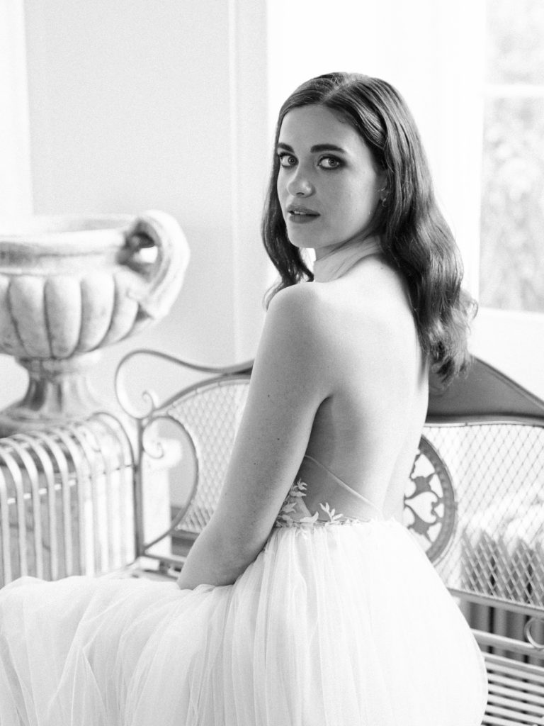 Bridal portrait at Hawkstone Hall, Shropshire.